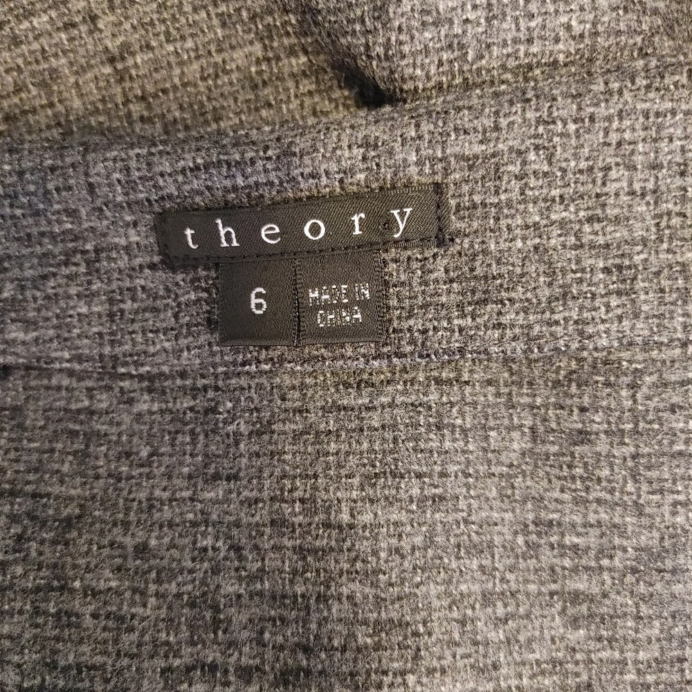 THEORY SALEA VIRGIN WOOL SHEATH DRESS WITH POCKETS, GRAY 6 - Picture 7 of 9